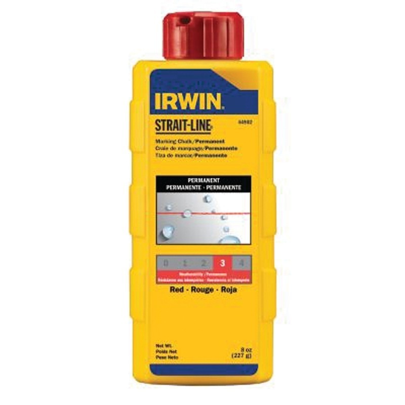 Irwin 64902 Marking Chalk Refill, 8 oz, Red, Permanent