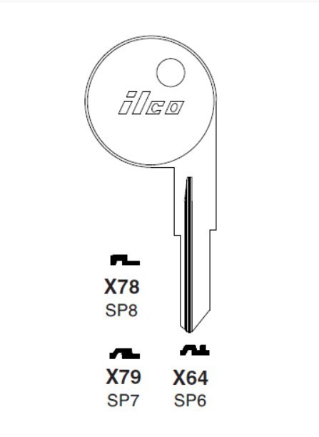 Ilco X79 SP7 Key Blank uncut (1 Pc)