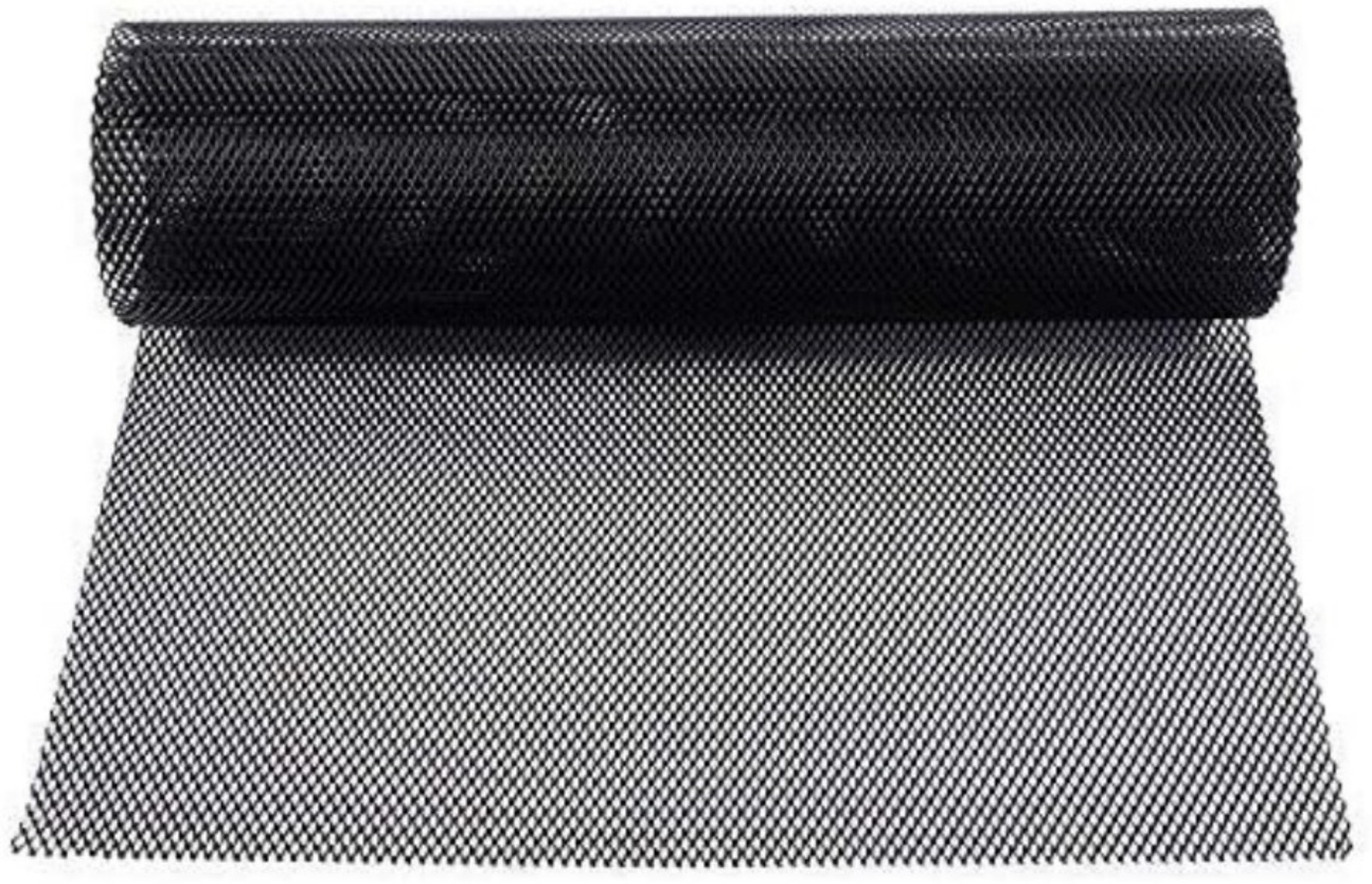 Universal Car Grill Mesh 40" x 13", Black-Painted 3 x 6mm Rhombic Hole black