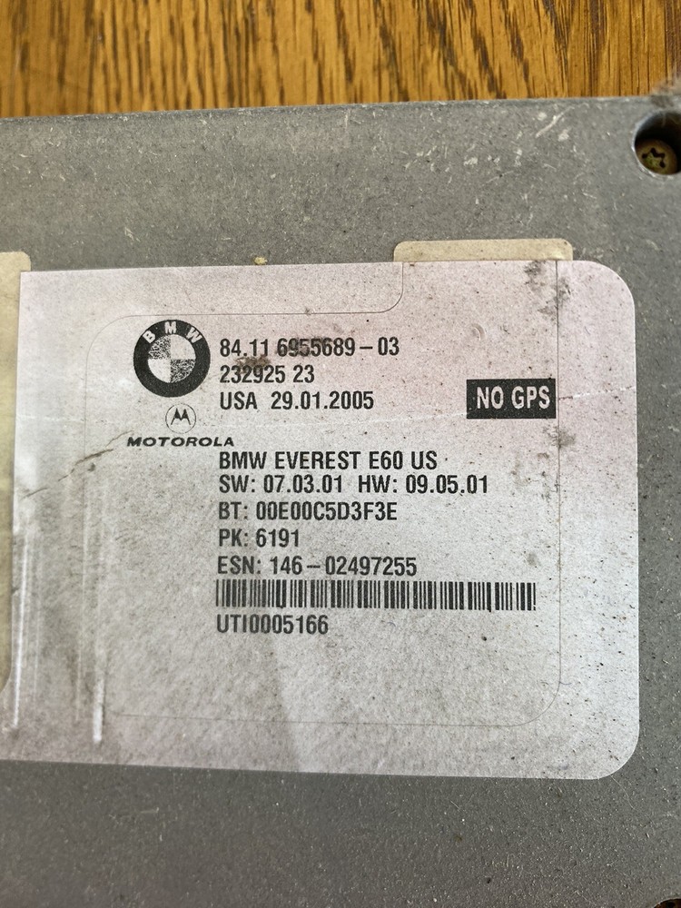 BMW E60 BLUETOOTH TELEMATICS TCU CONTROL CDMA 6955689-03