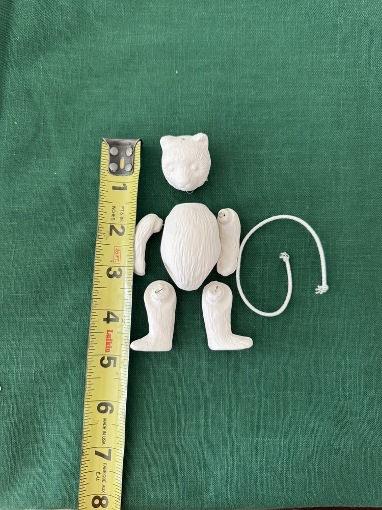CERAMIC BISQUE READY TO PAINT 3D CHRISTMAS BEAR DOLL