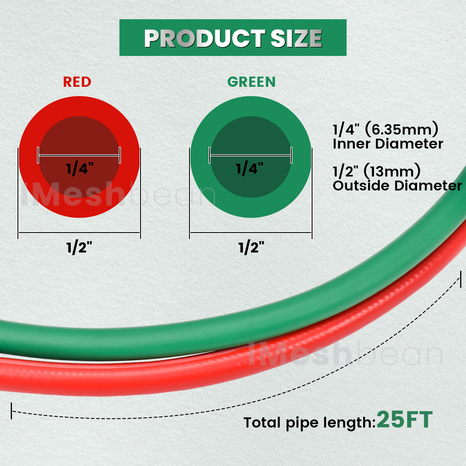 25/50/100 FT Oxygen Acetylene Hose 1/4 Inch Twin Welding Hose Cutting Torch Hose
