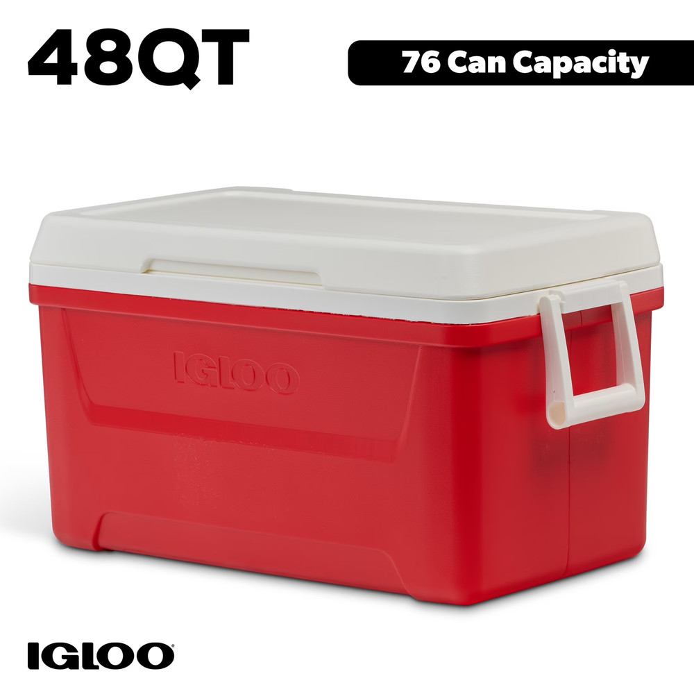 48 QT Laguna Ice Chest Cooler, Red