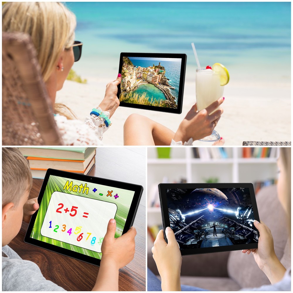 Android 14 8GB RAM 64GB ROM Tablet Dual Camera IPS HD LCD WIFI Bluetooth
