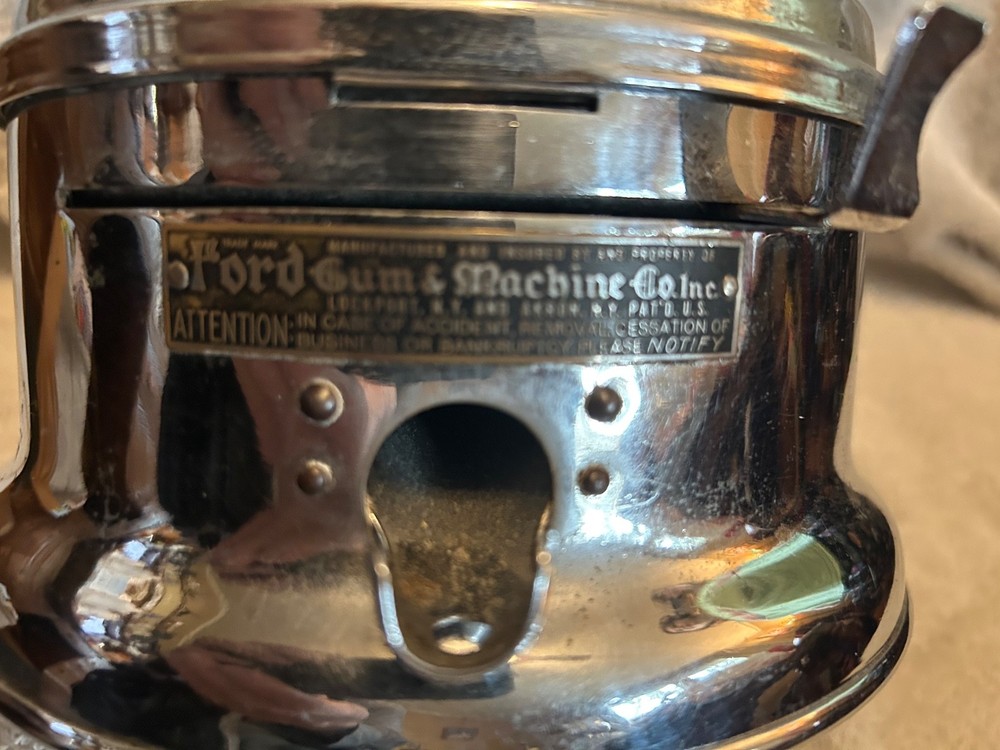 Glass Globe One Cent Ford Gumball Machine