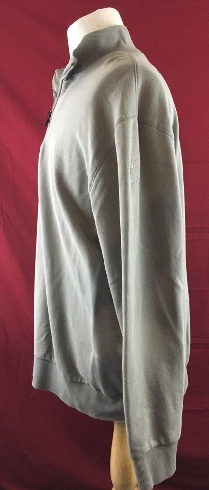 AUR Gray Quarter Zip Pullover Jacket Mens XL 100% Cotton