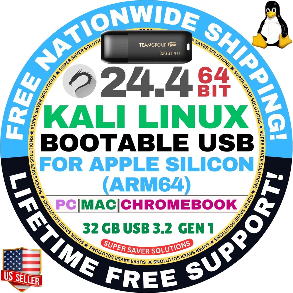 KALI LINUX OS 24.4 LIVE / FULL INSTALLER / DVD, USB / 64-BIT, AMD64 / MAC PC ALL