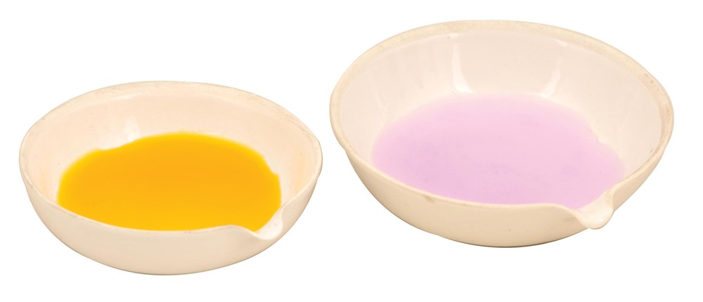 Evaporating Basin - 2.5" dia. Porcelain, Flat bottom, Spout - Eisco Labs