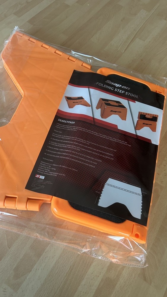 Snap On Folding Step / Stool In Orange NEW