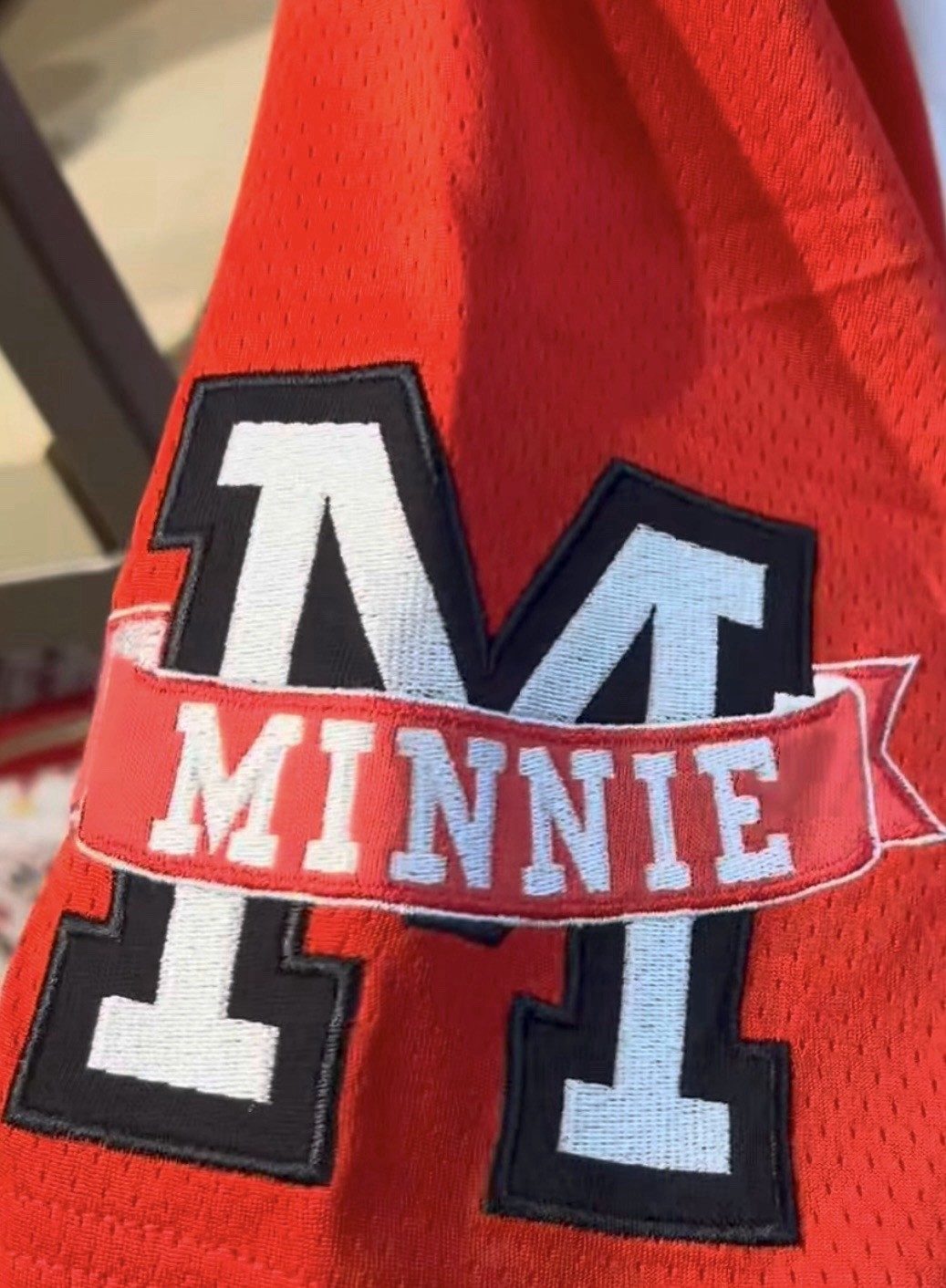 NWT Disney Parks Minnie Mouse Red Bow Baseball Jersey True Original 28 Large L