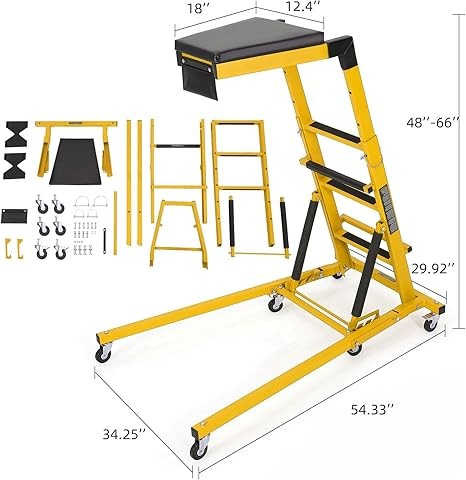 400LBS Automotive Engine Creeper Adjustable 46"-71" Foldable Engine Creeper Too