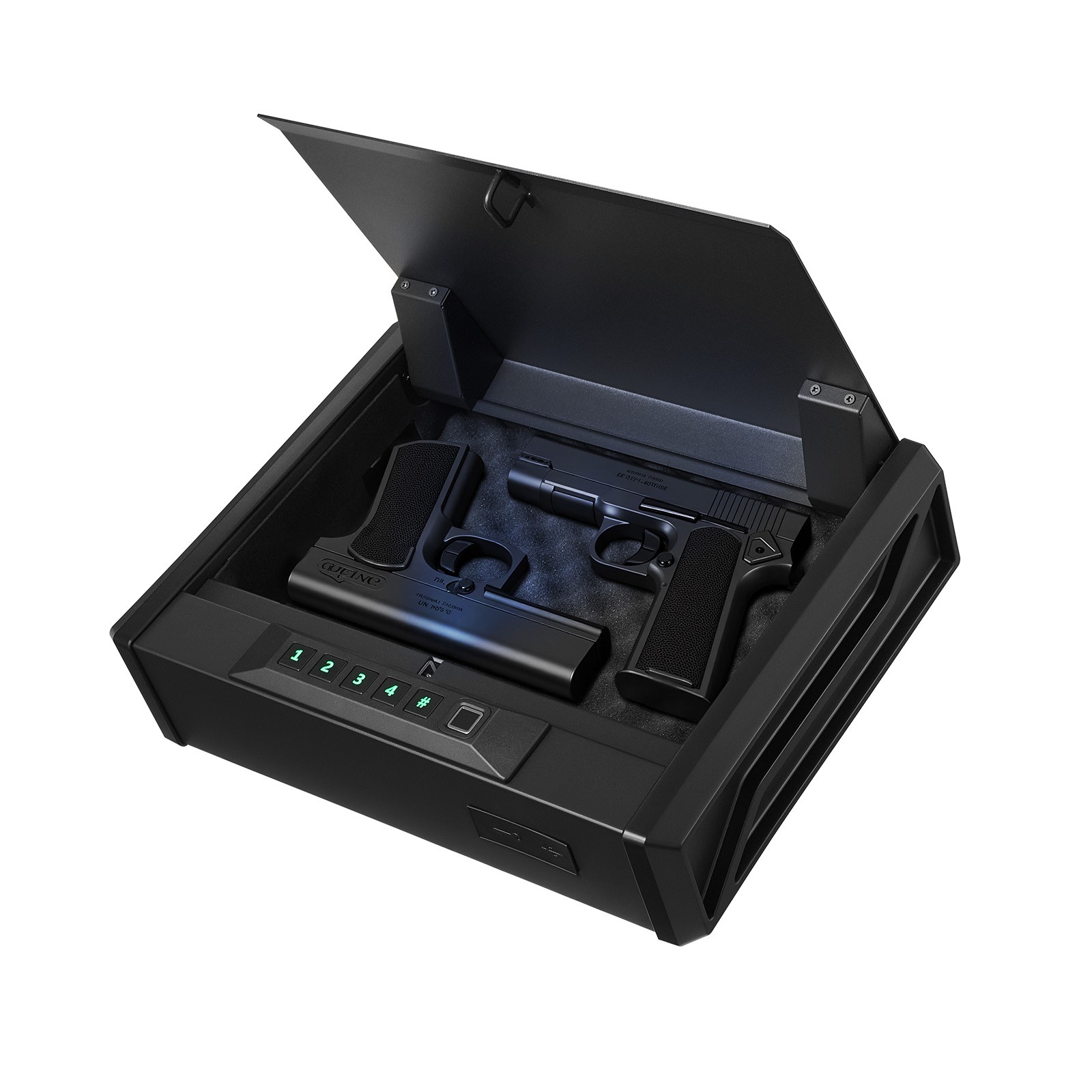 Uimoso Secure Gun Safe with Biometric Lock,Keypad,and Illumination for 2 Pistols