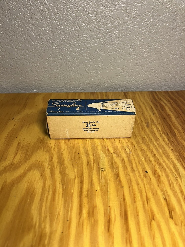 Two Vintage 35 2/D Staples Boxes With Staples One With Advertisement