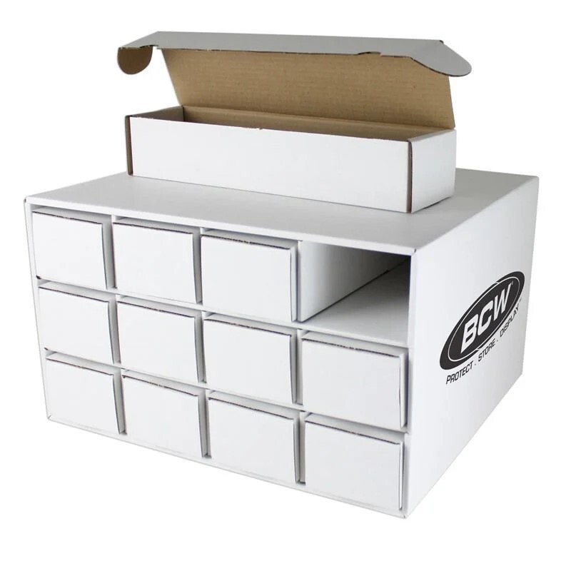 (2 ct) BCW Card House w/ 12 800ct Corrugated Cardboard Storage Boxes