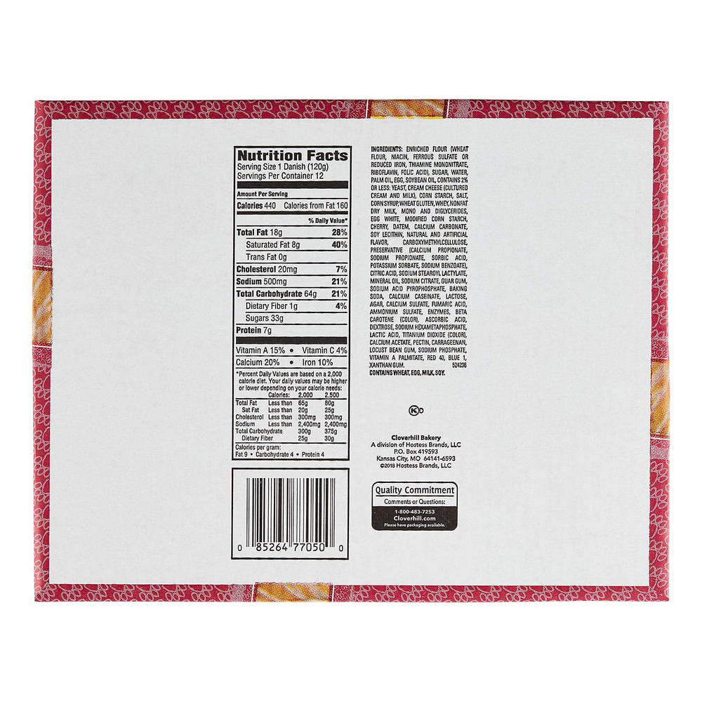 Cherry and Cheese Danish - 12 Ct.