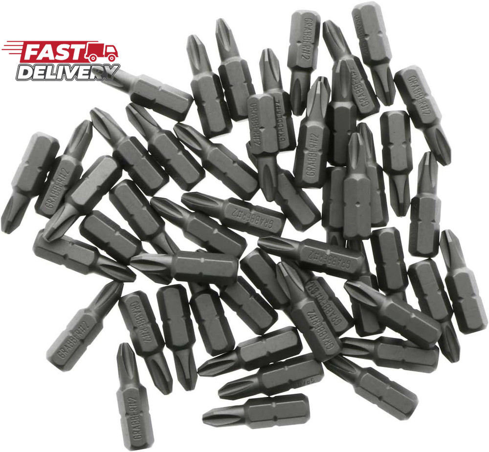 Grabber #2 Reduced Phillips Drywall Screw Driver Bit Tips (50-Pack)