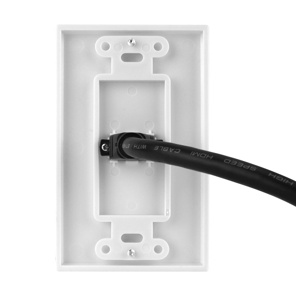 Construct Pro Decora Wall Plate with HDMI High Speed & Ethernet Pigtail (White)