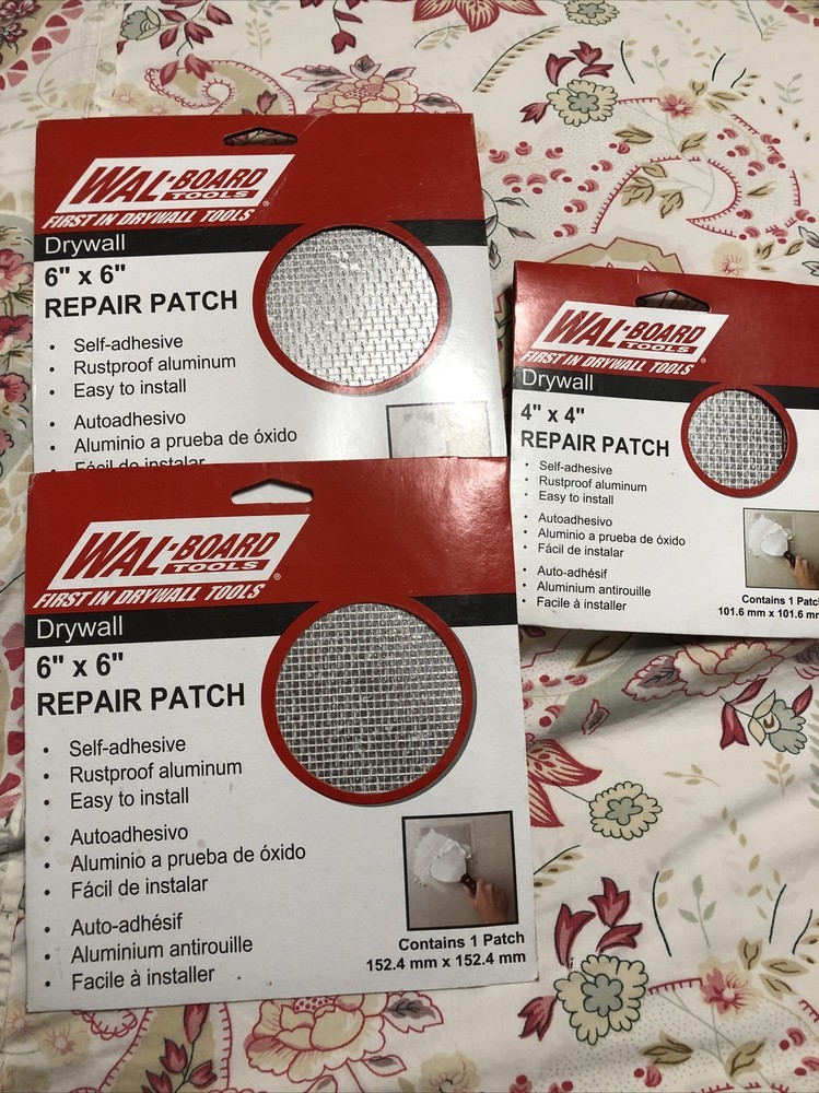 (2) WAL BOARD TOOLS 6x6 DRYWALL REPAIR PATCH ( 1 )4x4”