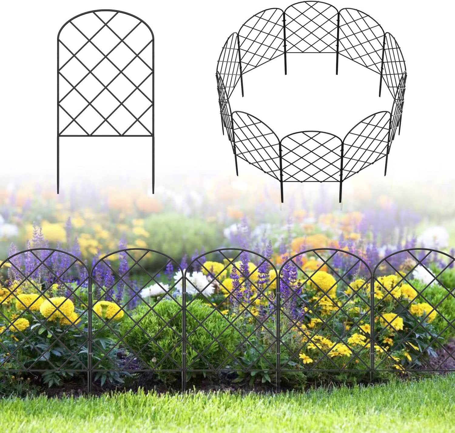 10 Pack Garden Fence Underground Animal Barrier Border Yard Fence Panel Decor