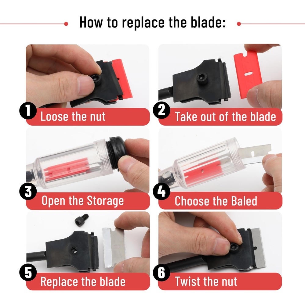 Bates- Long Reach Extension Scraper, 11-Inch, Razor Scraper with Extra 3...