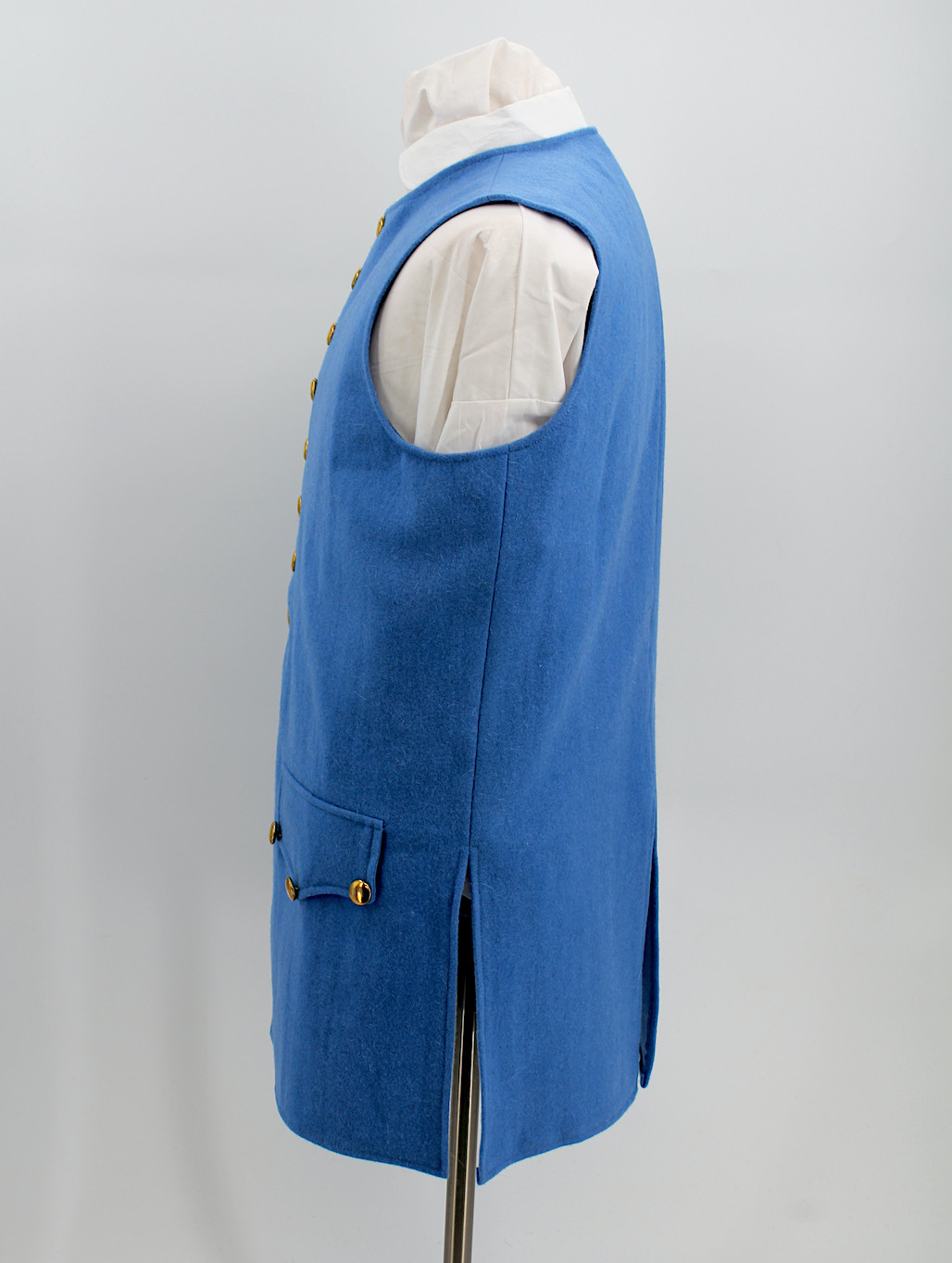 French Blue Wool Colonial Waistcoat Size 42 / Large