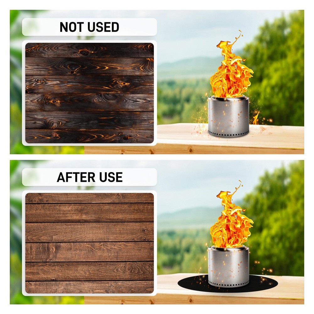 20 inch Fire Pit Mat Round 4 Layer Under Grill Mat Fireproof Fire Protector