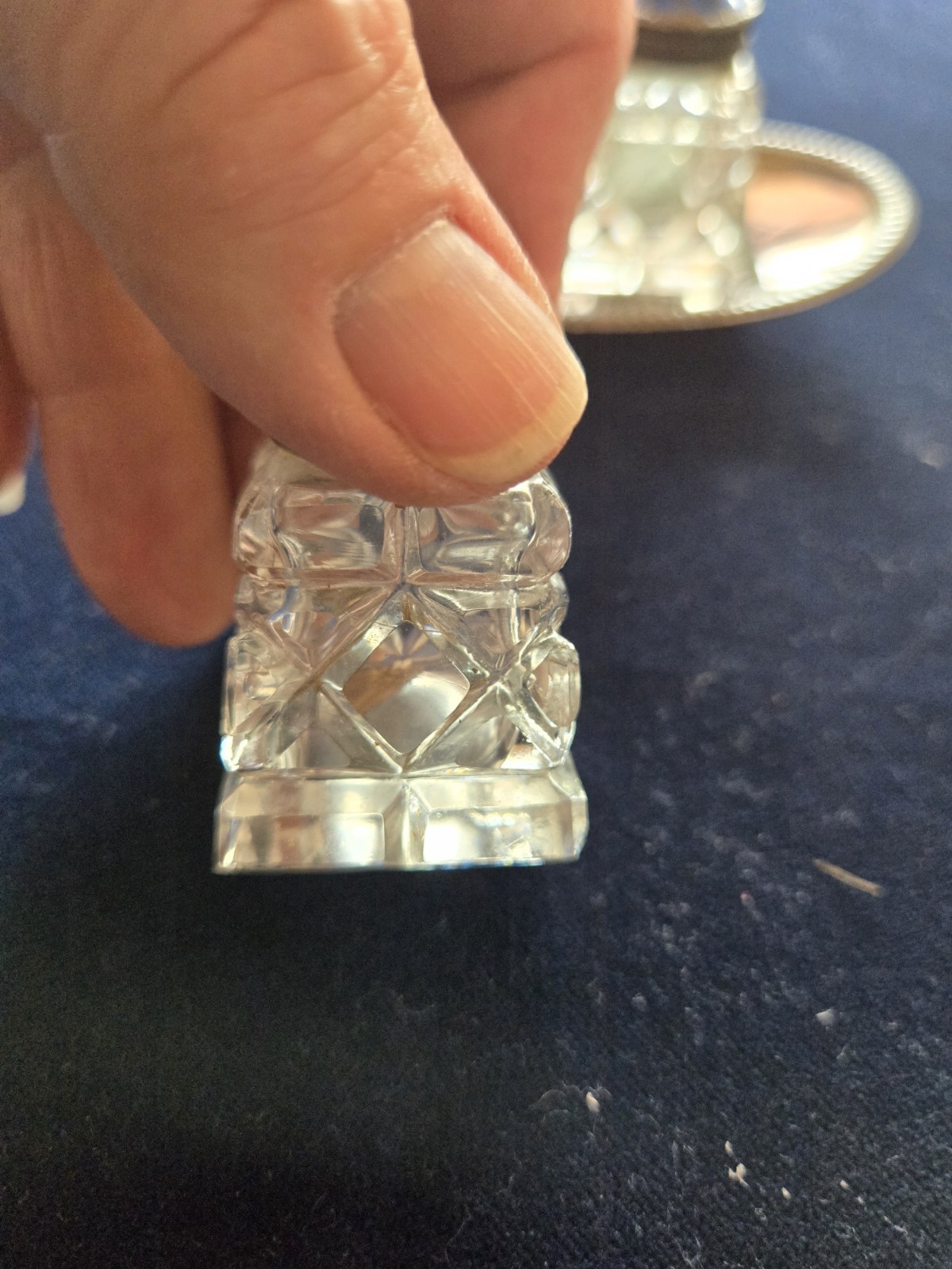 Antique Norway Guilloche Enamel Sterling Silver Salt & Pepper Set On Tray