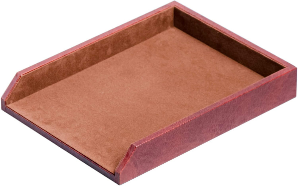 Mocha Leather Letter Tray