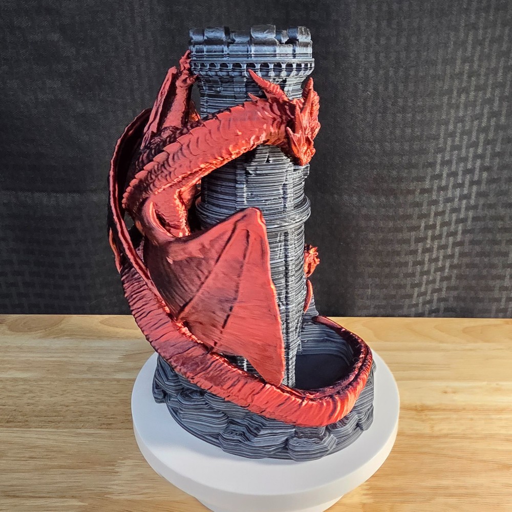 Twin Dragons Dice Tower, DND, 3D Printed Items