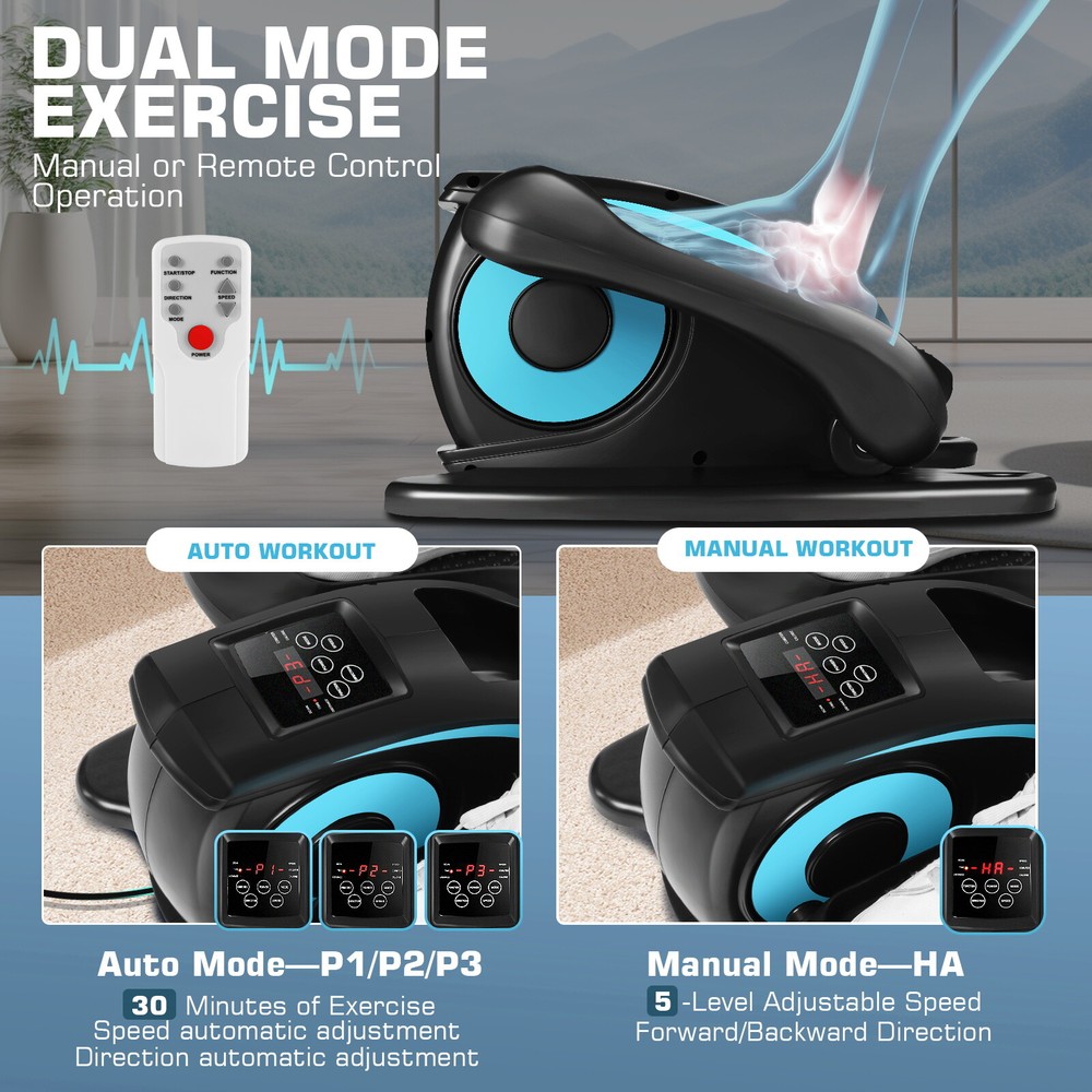 ⭐Under Desk Elliptical Pedal Exerciser Seated Elliptical Machine w/Remote & LCD⭐