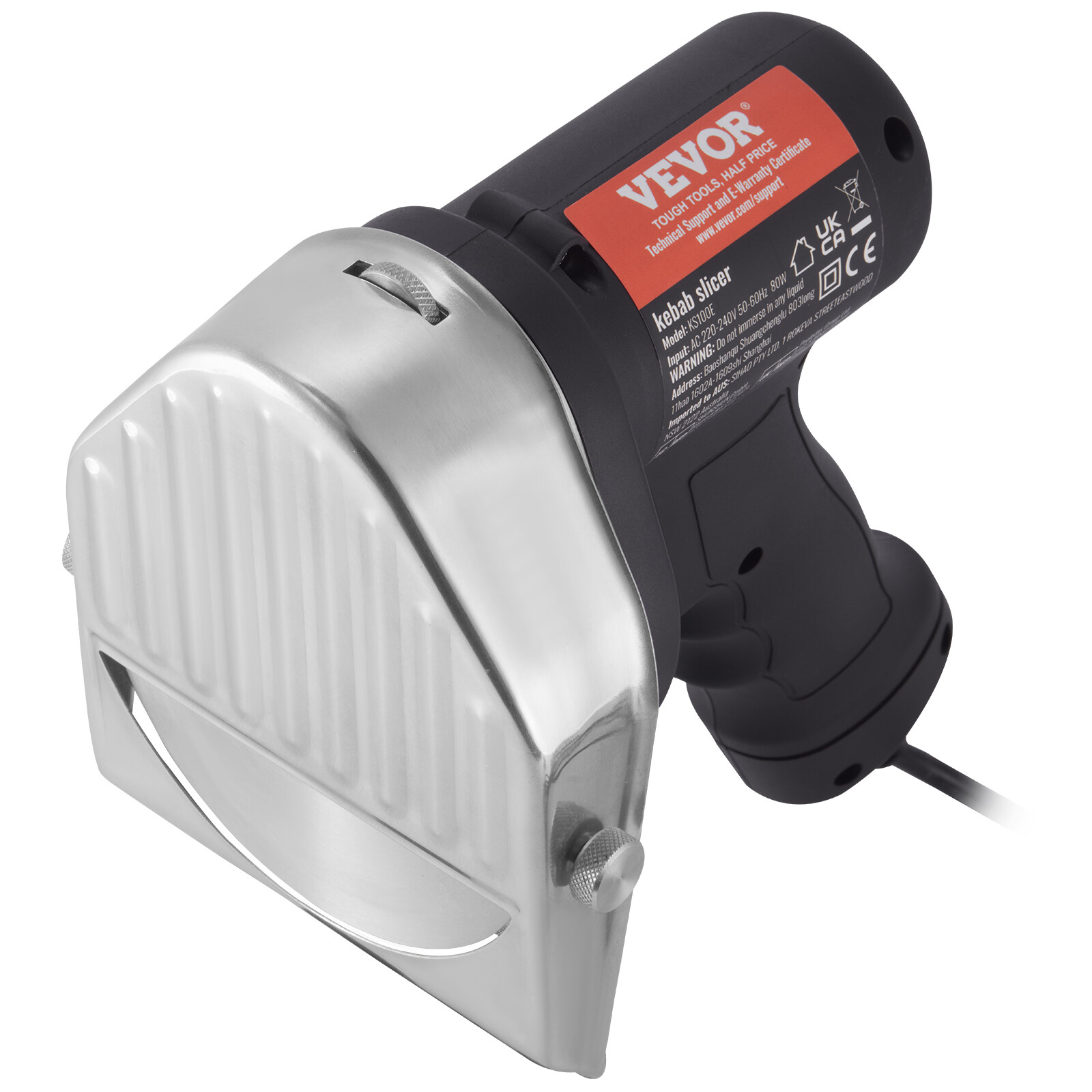 VEVOR Electric Kebab Slicer Cutter 80W Meat Gyro Knife Doner Shawarma w/2 Blades