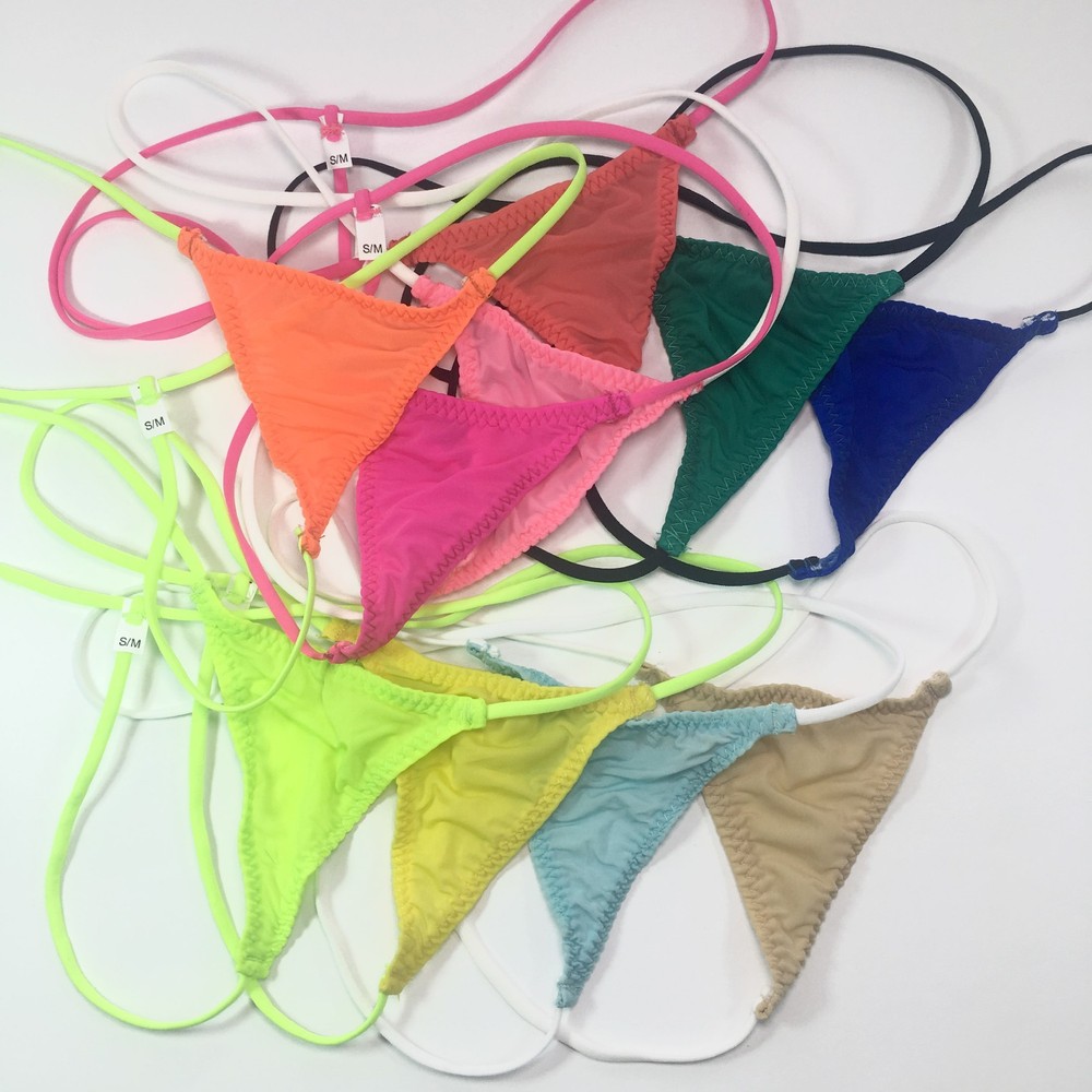 K7012 Mens String Thong Micro Flat Front Triangle Soft Semi C-thru for FUN