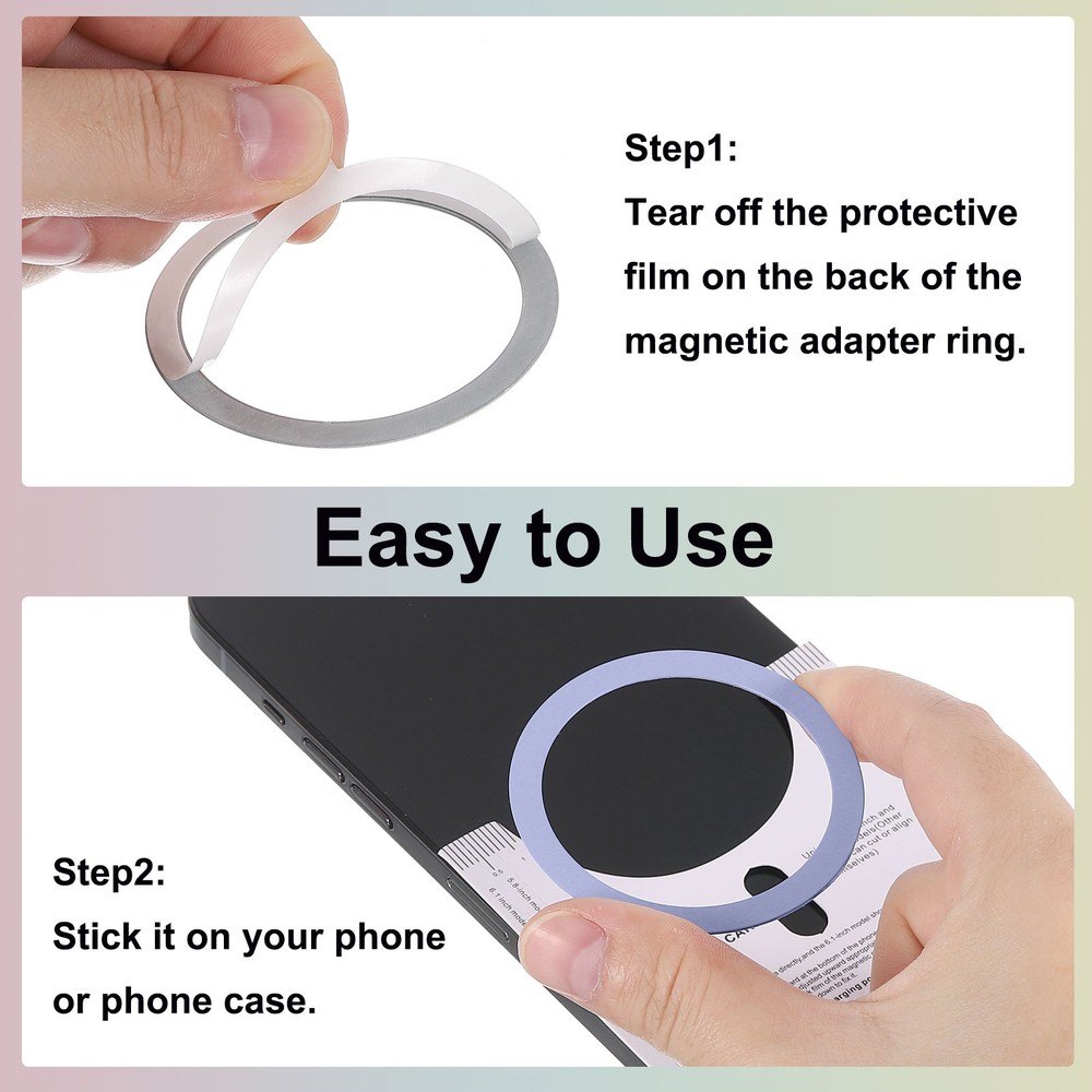 5Pcs Magnetic Sticker Ring Universal Magnetic Adapter Ring Purple
