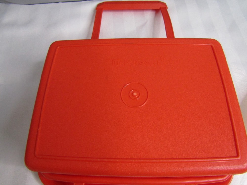 Vintage Tupperware Pack N Carry Lunch Box & Handle + 3 Containers READ
