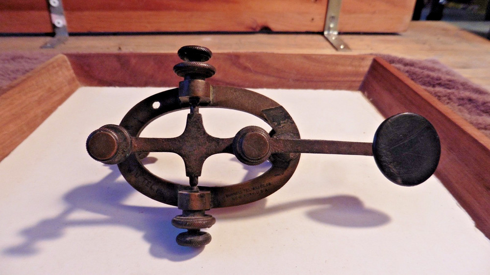 Western union telegraph Key - Morse Straight Key- JH Bunnell & Co