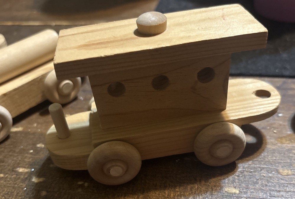 Handmade Wooden Train Five Piece