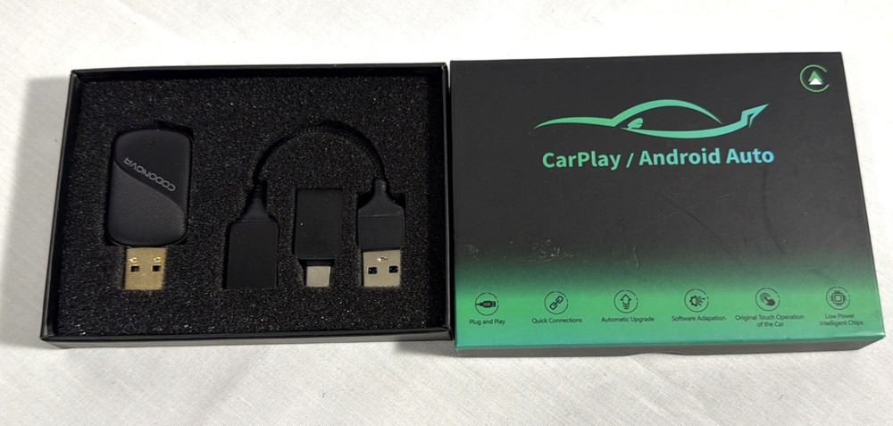 Wireless CarPlay & Android Auto Adapter - USB Plug & Play for Easy Setup