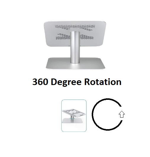 SurmountWay 10-17" Laptop/pad/Notebook, fixed height (6") Stand, 360° Rotation,