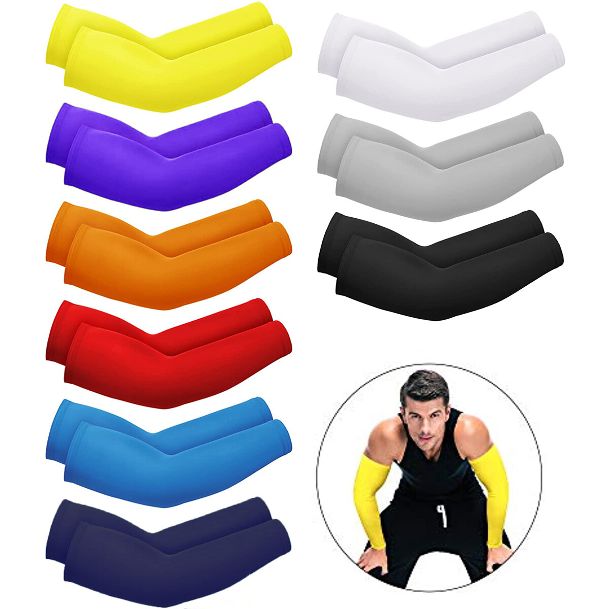 UV Sun Protection Arm Sleeves Tattoo Cover Up - UPF 50 Sports Cooling Sleeves US