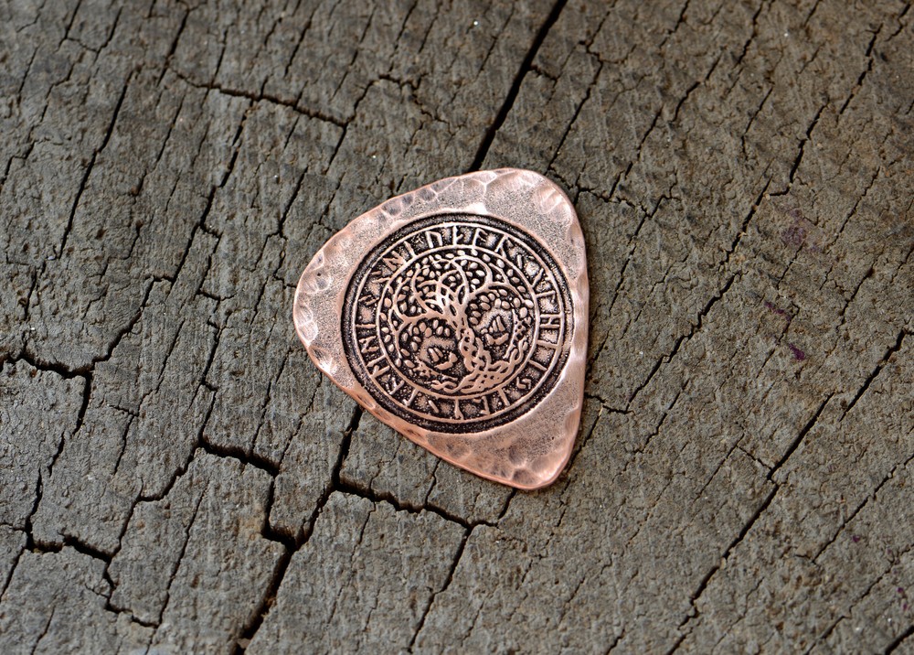 Copper Guitar Pick - playable with tree of life