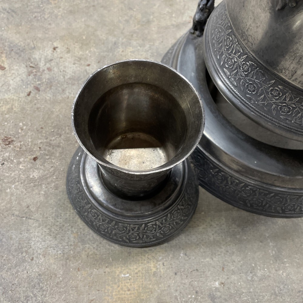 Antique Victorian Silverplate Tilting Water Coffee Pitcher