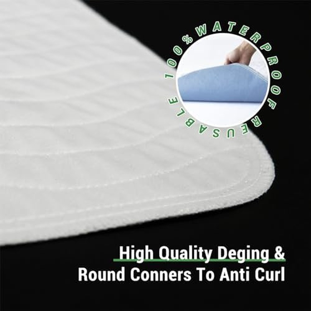 Gogreen Waterproof Reusable Underpads, 4-Layer Heavy Absorbency & Quilted Was...