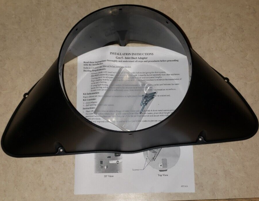 Rheem Ruud SP21105 Inlet Duct Adapter OEM 21105 Hybrid Water Heater Genuine NEW