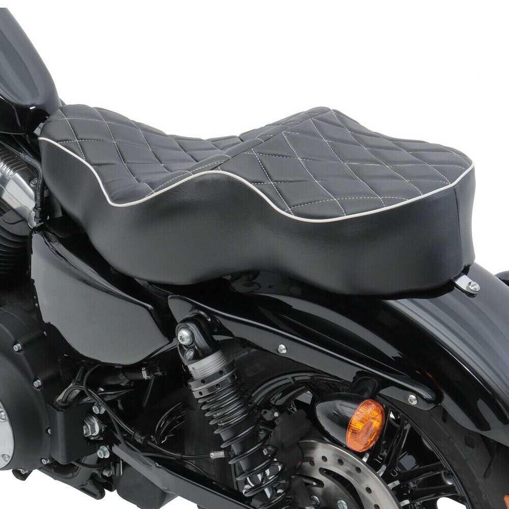 Rider Driver Passenger Seat 2 Up for Harley Sportster XL 883 1200 Iron 48 72 04+