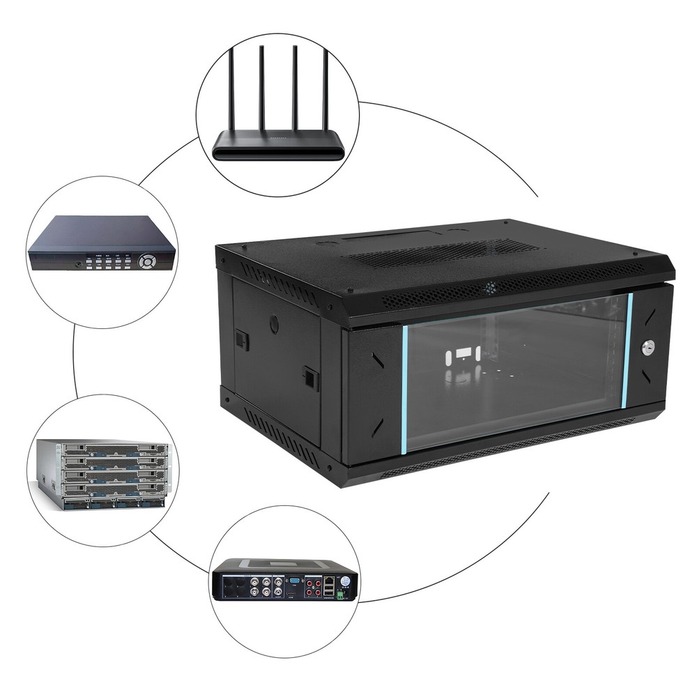 4U Server Cabinet Case Wall Mounted Network Server Data Cabinet Enclosure Rack