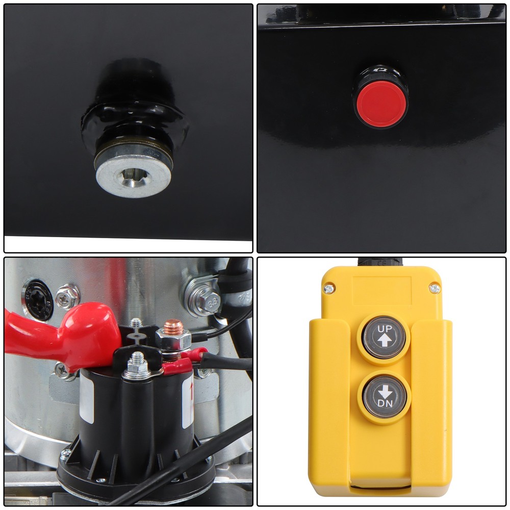 15 Quart Double Acting Hydraulic Pump Dump Trailer Power Unit DC 12V Unit Pack