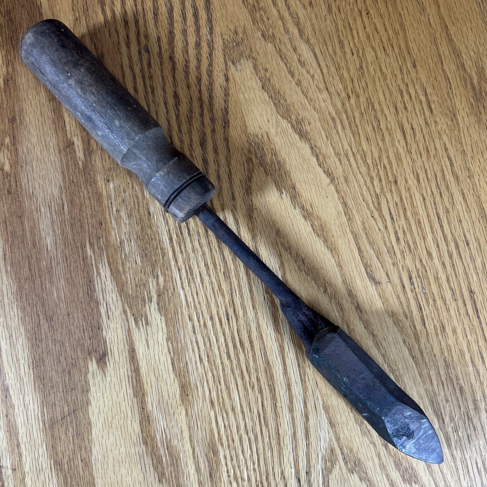 Antique Soldering Iron Copper Tip Wood Handle Rustic Metalworking Tools