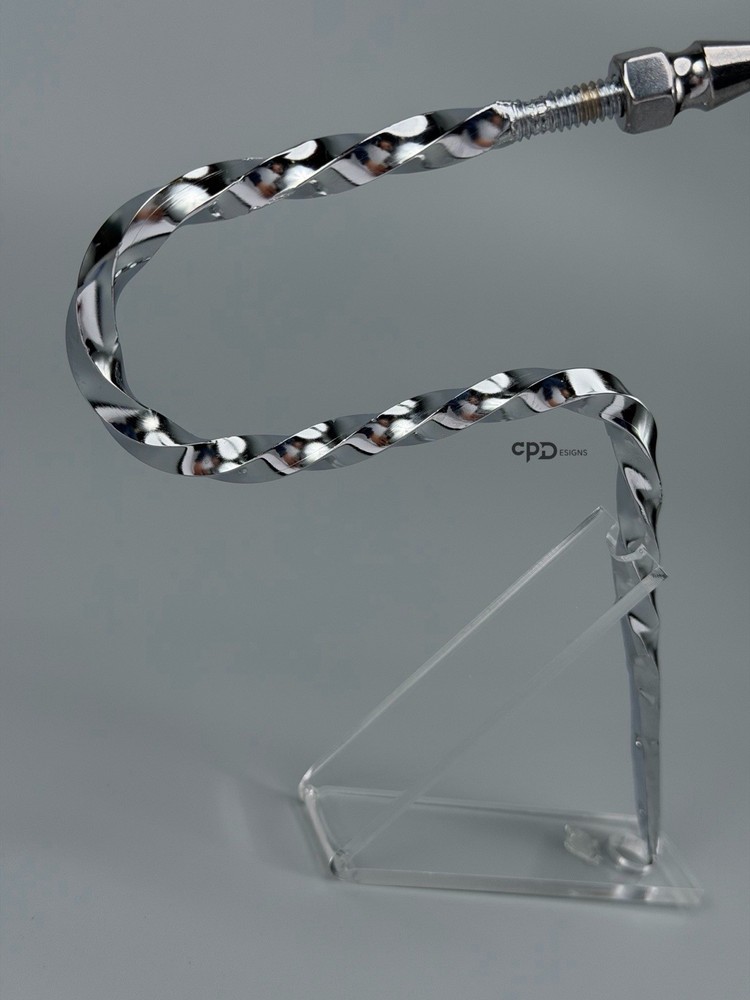LOWRIDER CHROME SQUARE TWISTED PLAQUE HOLDERS - CONVERTIBLE ONLY