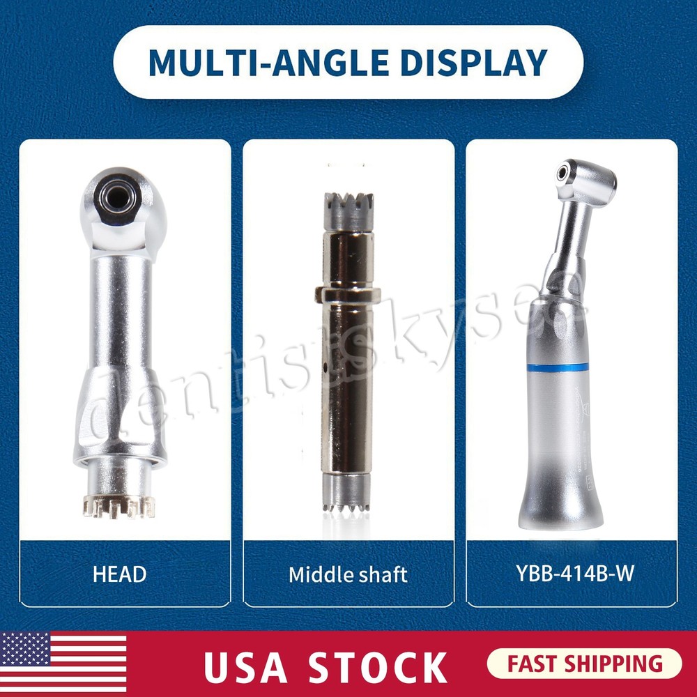 Dental Slow Low Speed Handpiece Contra Angle Push Button E-type NEW US