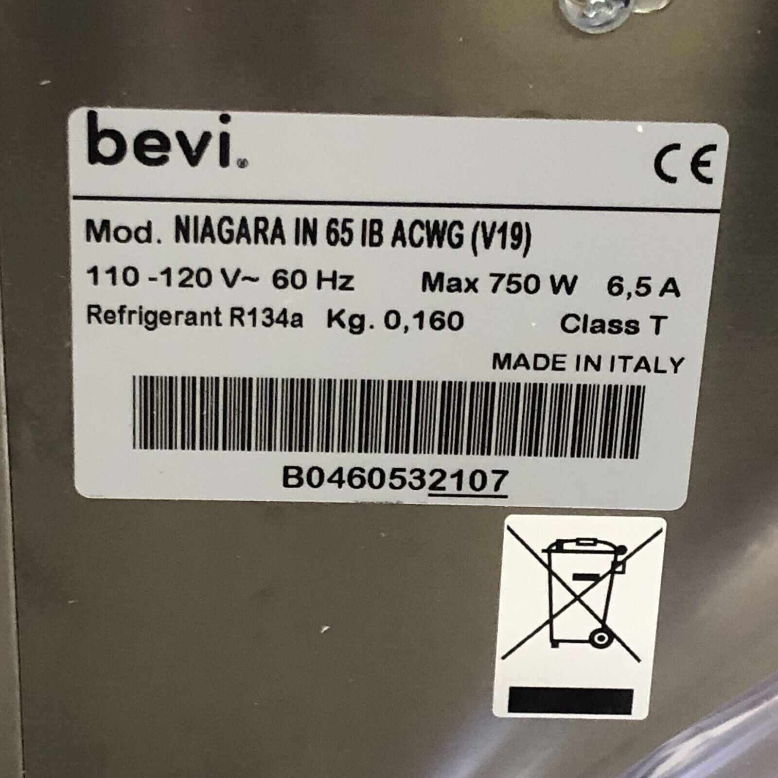 BEVI Niagara IN 65 IB ACWG Under Counter Chiller Only for Countertop Dispenser